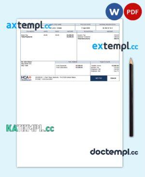 sample USA healthcare company employee sheet template in Word and PDF format download