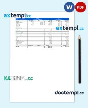 sample USA manufacturing company employee sheet template in Word and PDF format download