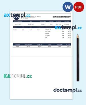 sample USA printing company employee sheet template in Word and PDF format download
