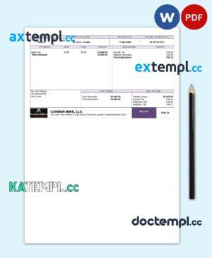 sample UK biking company employee sheet template in Word and PDF format download