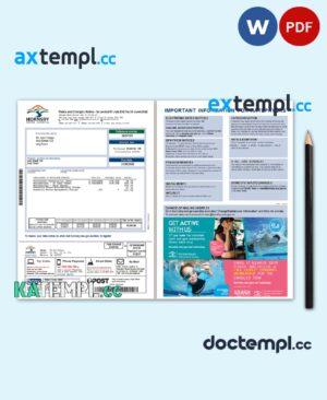 sample Australia NSW Hornsby Shire Council utility bill, Word and PDF template, 2 pages download