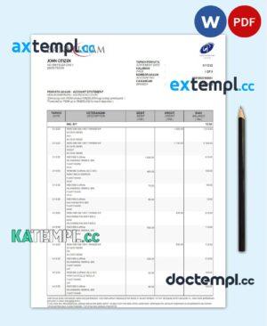 sample MALAYSIA BANK ISLAM statement Word and PDF template download