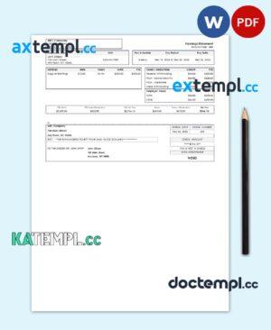 sample USA New York earnings statement Word and PDF template download
