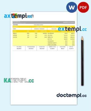 sample USA technologies company employee sheet template in Word and PDF format download