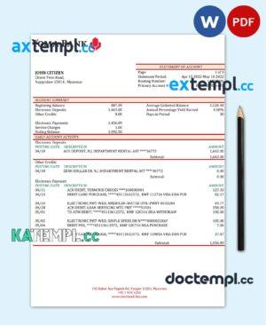 sample Myanmar Yoma bank statement template in Word and PDF format download