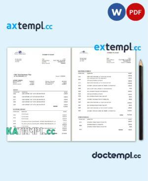 sample USA Fifth Third Bank statement, Word and PDF template, 2 pages download