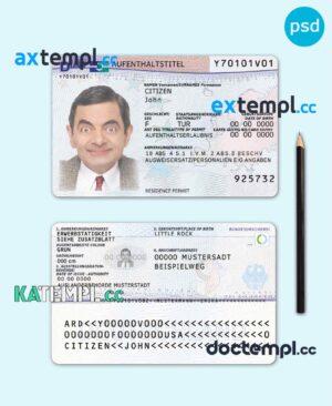 sample Germany residence permit PSD template, 2011 – present download