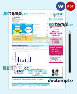 sample INDIA CESC LIMITED utility bill Word and PDF template download