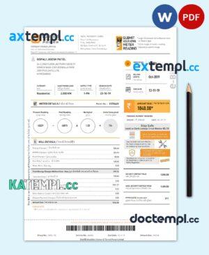 sample INDIA TORRENT POWER utility bill Word and PDF template download