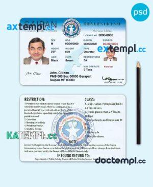 sample Northern Mariana Islands Saipan driving license PSD template download