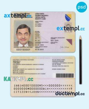 sample Bosnia and Herzegovina ID (2015-2025) identity card PSD template, 2015-2025 download