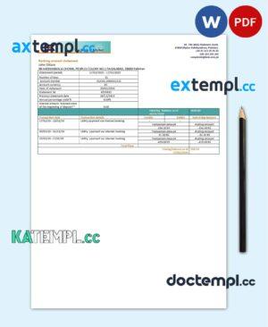 sample Pakistan The Bank of Khyber bank proof of address statement template in Word and PDF format, .doc and .pdf format download
