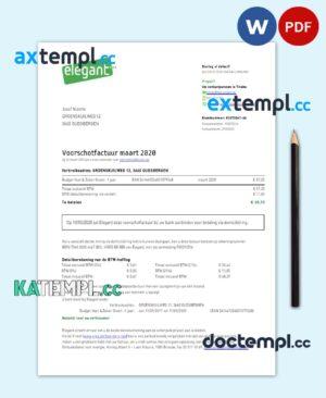 sample BELGIUM ELEGANT utility bill Word and PDF template download