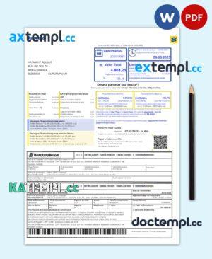 sample BRASIL BANCO DO BRASIL utility bill Word and PDF template download