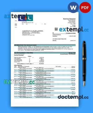 sample CIC Bank enterprise statement Word and PDF template download