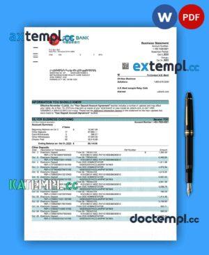 sample CTBC Bank company statement Word and PDF template download
