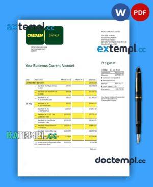 sample Credito Emiliano firm account statement Word and PDF template download