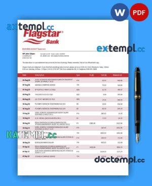 sample Flagstar Bank organization account statement Word and PDF template download