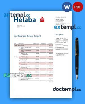 sample Helaba Bank firm account statement Word and PDF template download