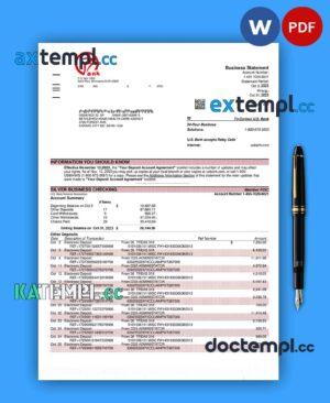 sample HUISHANG Bank firm account statement Word and PDF template download