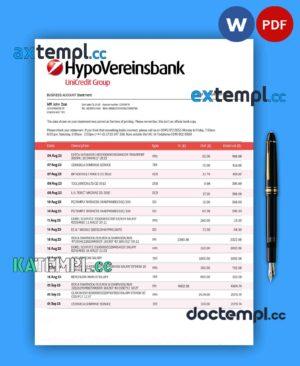 sample HYPOVereinsbank enterprise statement Word and PDF template download