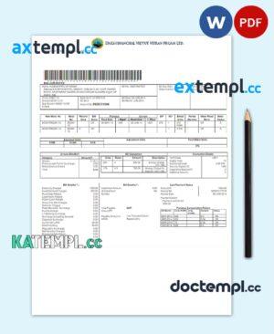 sample INDIA DVVNL utility bill Word and PDF template download