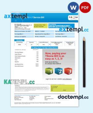 sample INDONESIA TIKONA utility bill Word and PDF template download