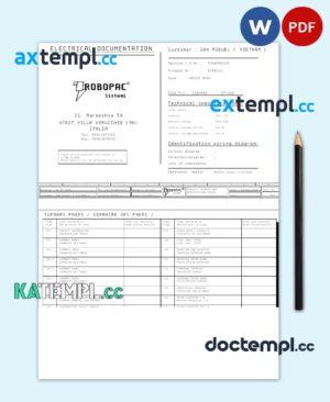 sample ITALY ROPOBAC SYSTEMI utility bill Word and PDF template download