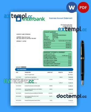 sample Interbank organization account statement Word and PDF template download