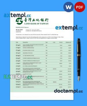 sample Land Bank of Taiwan firm account statement Word and PDF template download