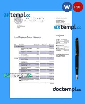 sample Mediobanca business statement Word and PDF template download