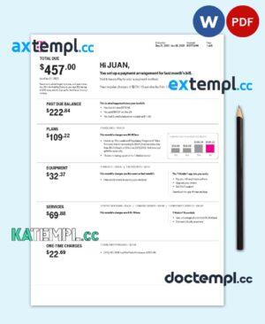 sample NETHERLANDS T-MOBILE utility bill Word and PDF template download