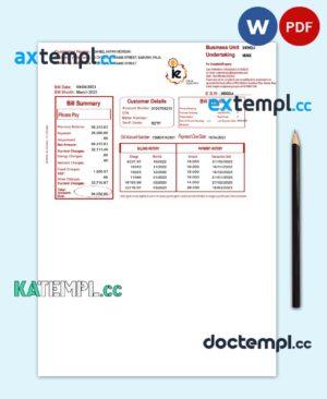 sample NIGEIA IKEJA utility bill Word and PDF template download