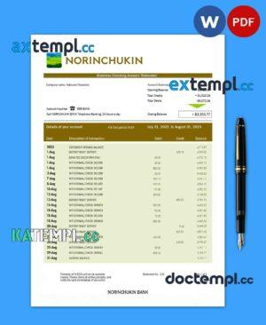 sample NORINCHUKIN Bank enterprise statement Word and PDF template download