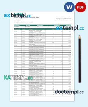 sample PAKISTAN HBL utility bill Word and PDF template download