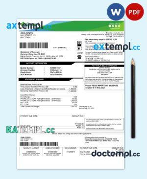 sample Philippines Smart utility bill Word and PDF template download