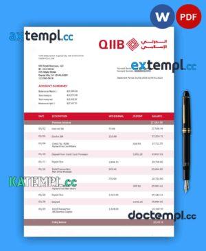 sample Qiib firm account statement Word and PDF template download