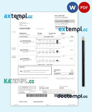sample SINGAPORE SP GROUP utility bill Word and PDF template download