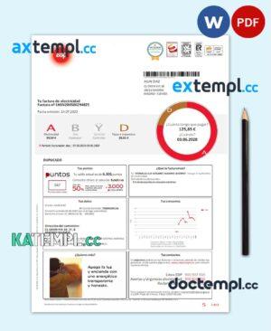 sample SPAIN EDP utility bill template, version 2 download