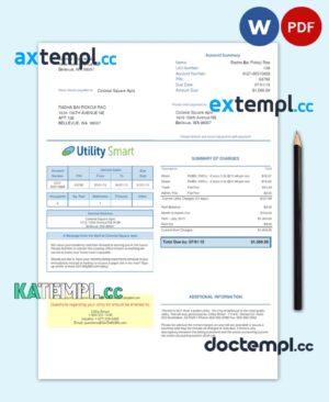 sample UNITED KINGDOM UTILITY SMART utility bill Word and PDF template download