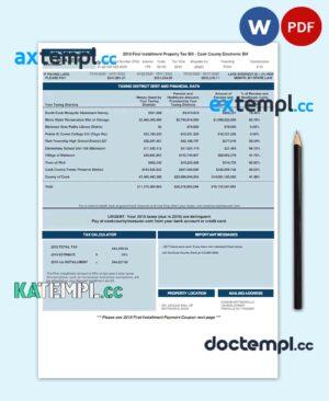 sample USA COOK COUNTRY ELECTRONIC BILL utility bill Word and PDF template download