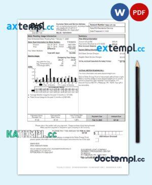 sample USA DLC utility bill Word and PDF template download