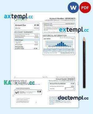 sample USA INDIANAPOLIS CITIZENS ENERGY GROUP utility bill Word and PDF template download