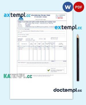 sample VIETNAM DOWASEN utility bill Word and PDF template download