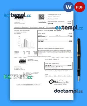 sample Black Hills Energy business utility bill, Word and PDF template download