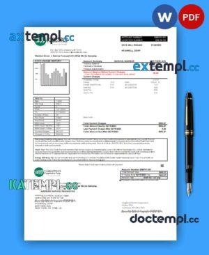 sample Craighead Electric Cooperative business utility bill, Word and PDF template download