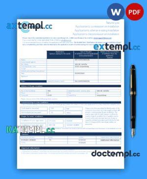 sample Creos Luxembourg gas business utility bill, PDF and WORD template download
