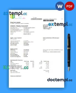 sample E2 utility business bill, Word and PDF template download