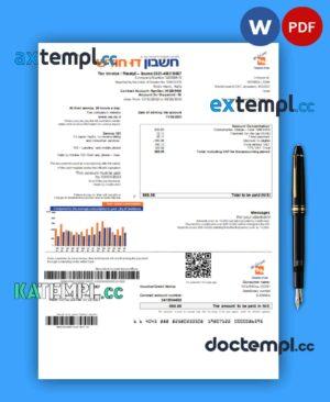 sample Electric Corporation utility business bill, Word and PDF template download