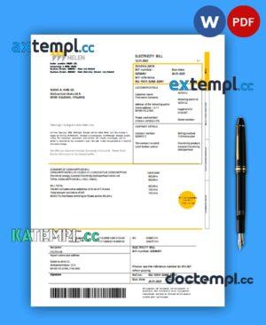 sample Helen Proof of address business utility bill, Word and PDF template download